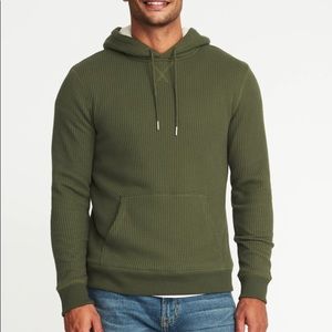 Thick Waffle-Knit Sherpa-Lined Hoodie